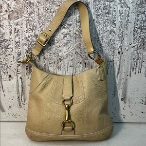 Coach Sand Hampton Slim Hobo Pebble Vtg Leather Shoulder Bag Creed 10210 AS IS